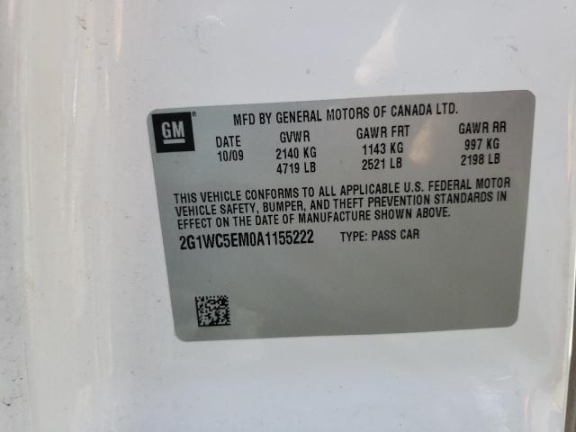 Photo 10 from auction – 2010 CHEVROLET IMPALA LTZ with VIN 2G1WC5EM0A1155222