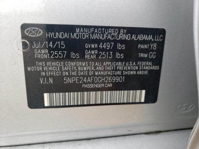 Photo 10 from auction – 2016 HYUNDAI SONATA SE with VIN 5NPE24AF0GH269901