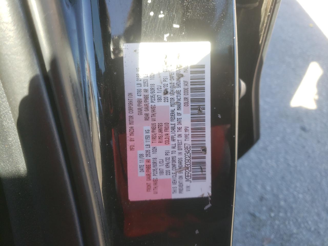 Foto 10 de la subasta – 2009 MAZDA CX-7 con VIN JM3ER293090234857