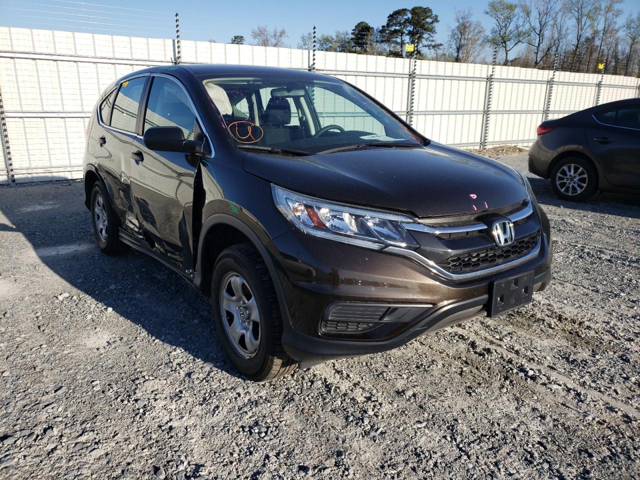 HONDA CR-V LX 2015 with VIN 5J6RM4H39FL013087 - Photo from auction
