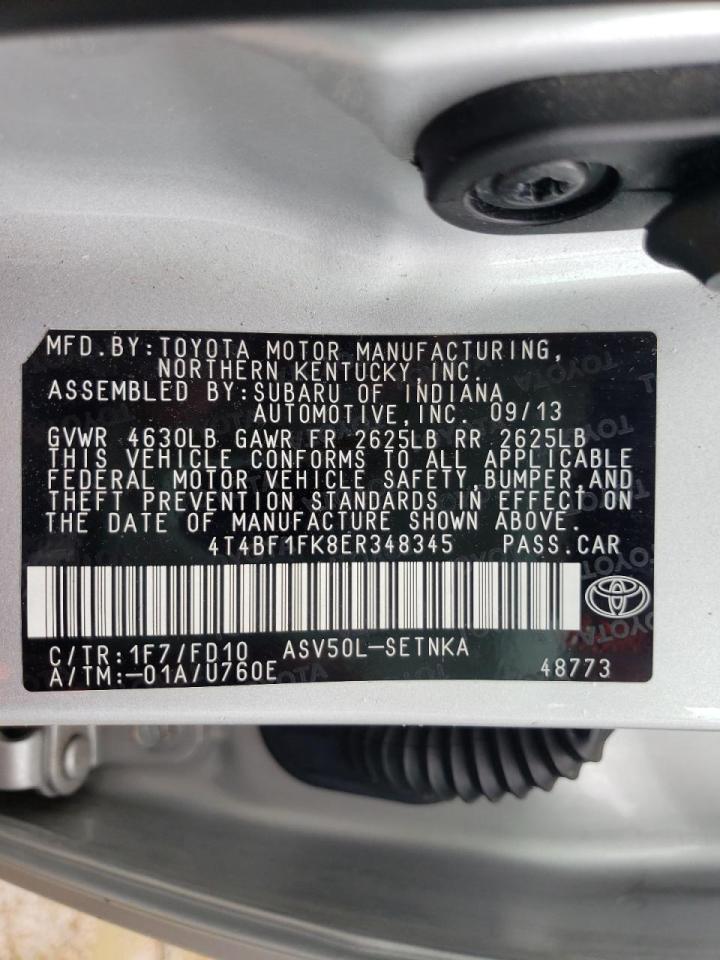 Photo 10 from auction – 2014 TOYOTA CAMRY L with VIN 4T4BF1FK8ER348345