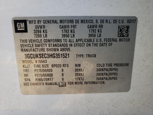 Photo 10 from auction – 2017 CHEVROLET SILVERADO with VIN 3GCUKSEC3HG351521