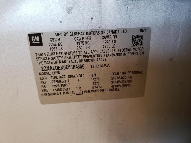 Photo 10 from auction – 2012 CHEVROLET EQUINOX with VIN 2GNALDEK9C6184869