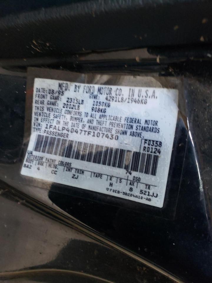 Photo 10 from auction – 1996 FORD MUSTANG with VIN 1FALP4047TF107430