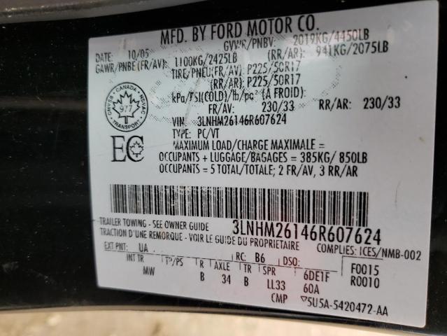 Photo 10 from auction – 2006 LINCOLN ZEPHYR with VIN 3LNHM26146R607624