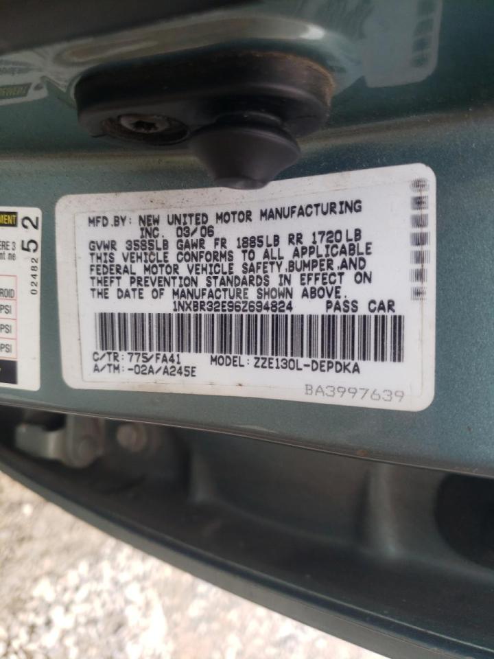 Photo 10 from auction – 2006 TOYOTA COROLLA CE with VIN 1NXBR32E96Z694824
