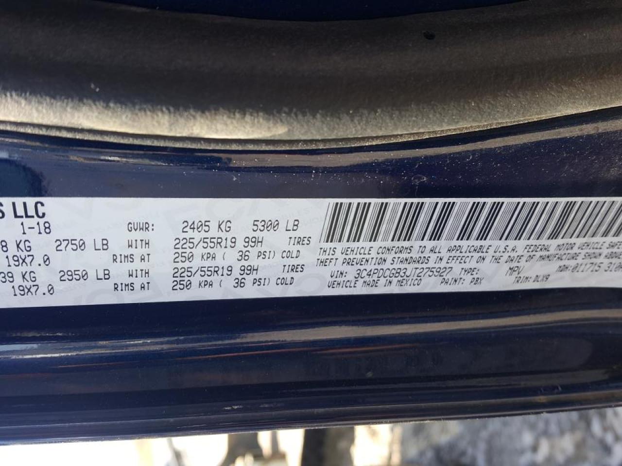 Photo 10 from auction – 2018 DODGE JOURNEY CR with VIN 3C4PDCGB3JT275927