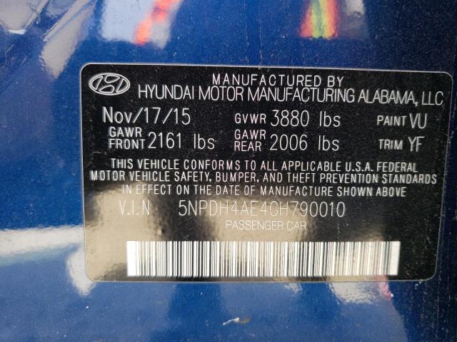 Photo 10 from auction – 2016 HYUNDAI ELANTRA SE with VIN 5NPDH4AE4GH790010