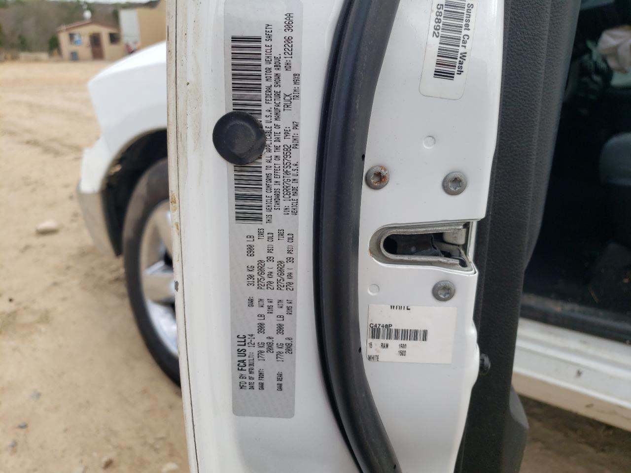 Photo 10 from auction – 2015 RAM 1500 SLT with VIN 1C6RR7GT0FS579582