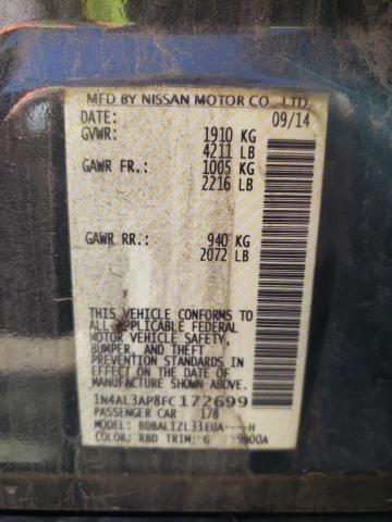Photo 10 from auction – 2015 NISSAN ALTIMA 2.5 with VIN 1N4AL3AP8FC172699