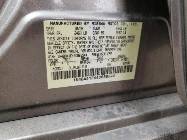 Photo 10 from auction – 2004 NISSAN MAXIMA SE with VIN 1N4BA41E44C866544