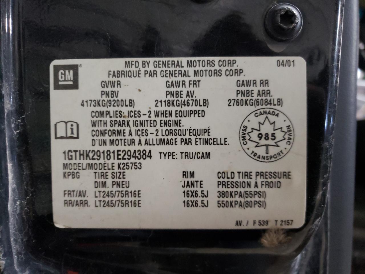 Zdjęcie 10 z aukcji – 2001 GMC SIERRA K25 z VIN 1GTHK29181E294384