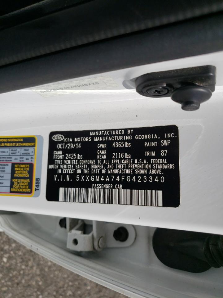 Photo 10 from auction – 2015 KIA OPTIMA LX with VIN 5XXGM4A74FG423340
