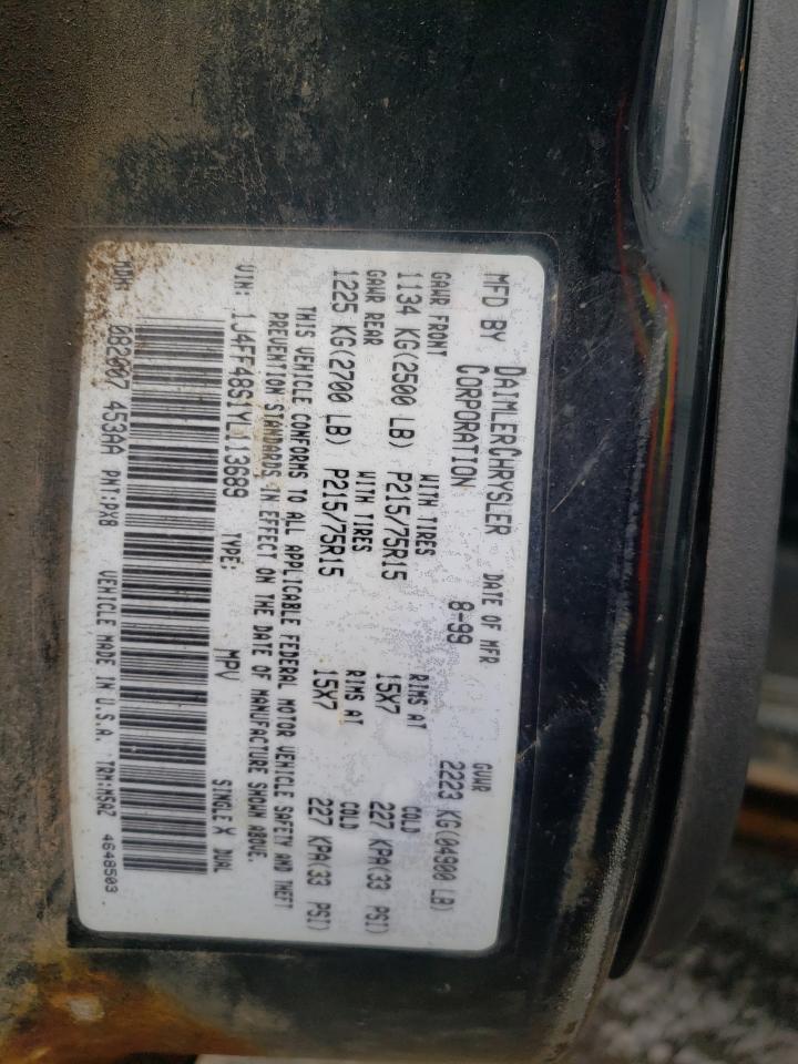 Zdjęcie 10 z aukcji – 2000 JEEP CHEROKEE S z VIN 1J4FF48S1YL113689