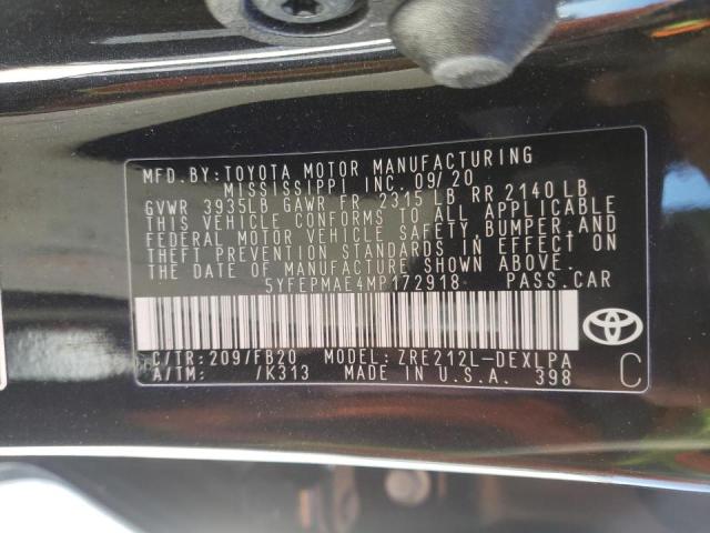 Photo 10 from auction – 2021 TOYOTA COROLLA LE with VIN 5YFEPMAE4MP172918