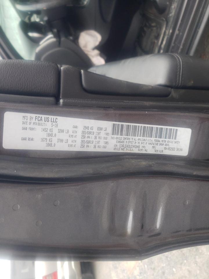 Photo 10 from auction – 2018 JEEP GRAND CHER with VIN 1C4RJEAG9JC443048