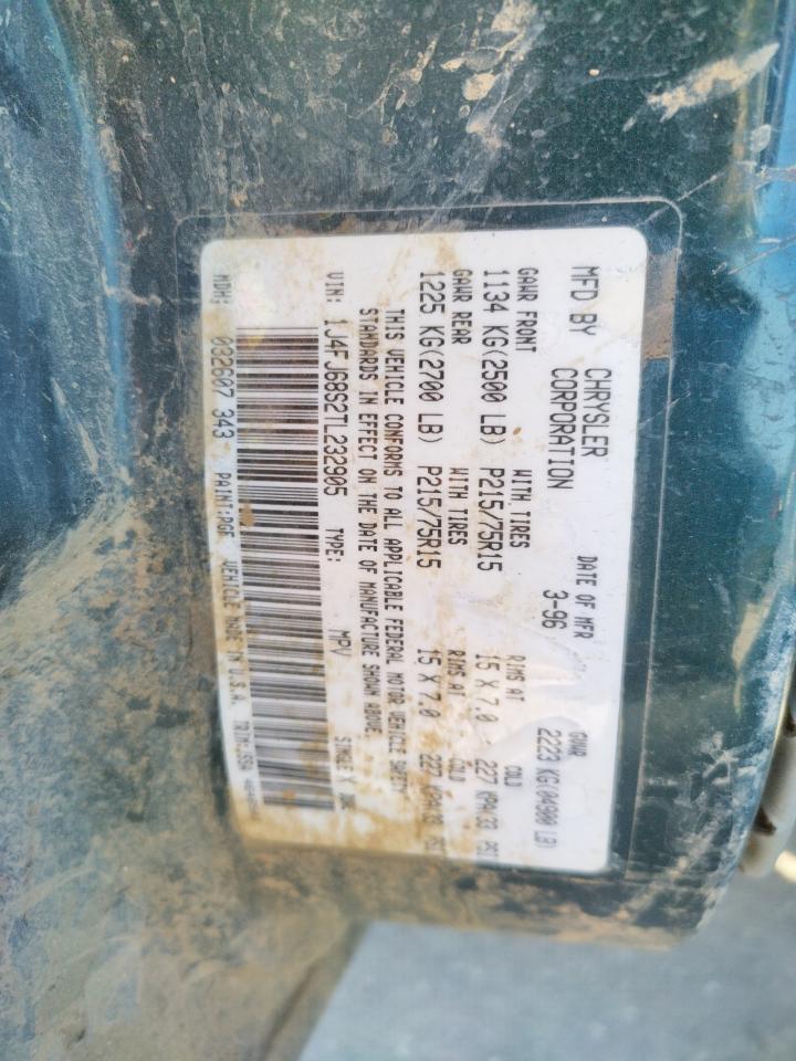 Photo 10 from auction – 1996 JEEP CHEROKEE S with VIN 1J4FJ68S2TL232905