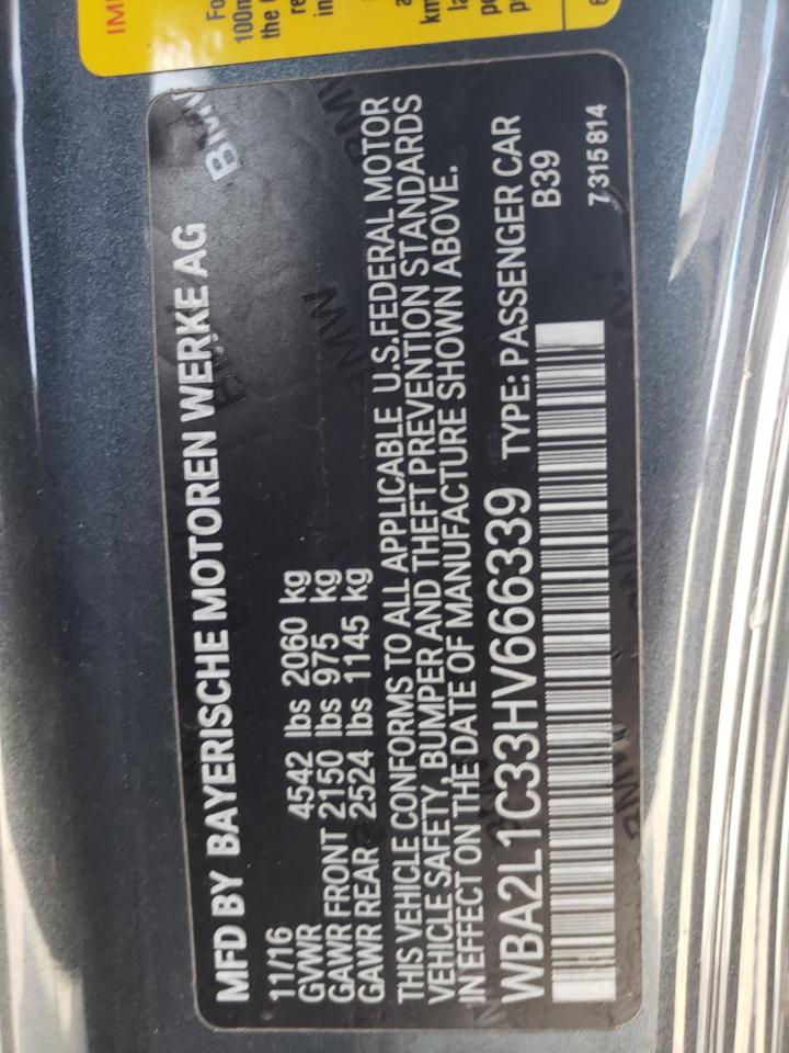 Photo 10 from auction – 2017 BMW M240I with VIN WBA2L1C33HV666339