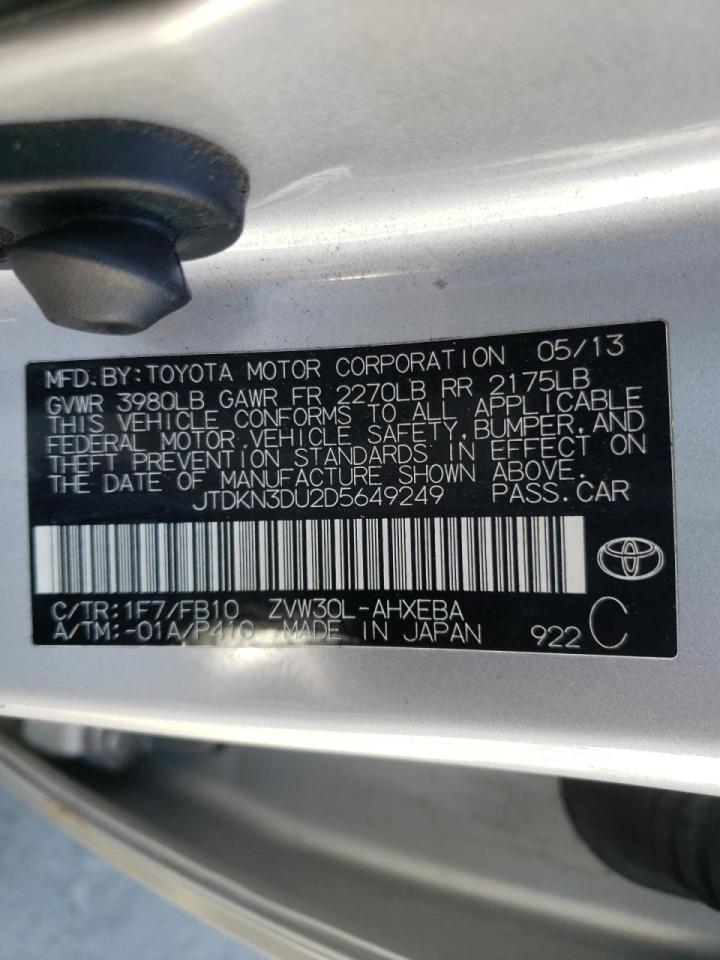 Photo 10 from auction – 2013 TOYOTA PRIUS with VIN JTDKN3DU2D5649249