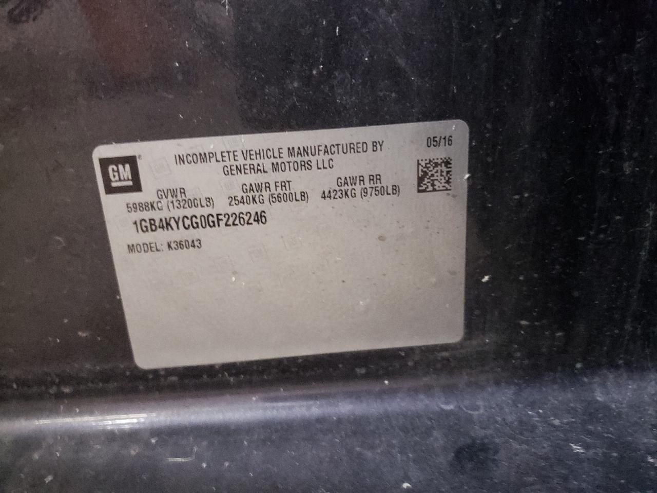 Photo 10 from auction – 2016 CHEVROLET SILVERADO with VIN 1GB4KYCG0GF226246