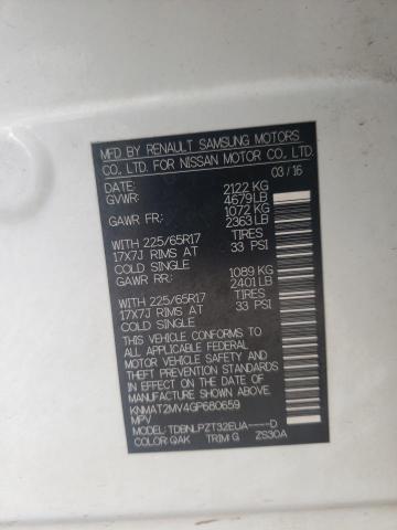 Photo 10 from auction – 2016 NISSAN ROGUE S with VIN KNMAT2MV4GP680659