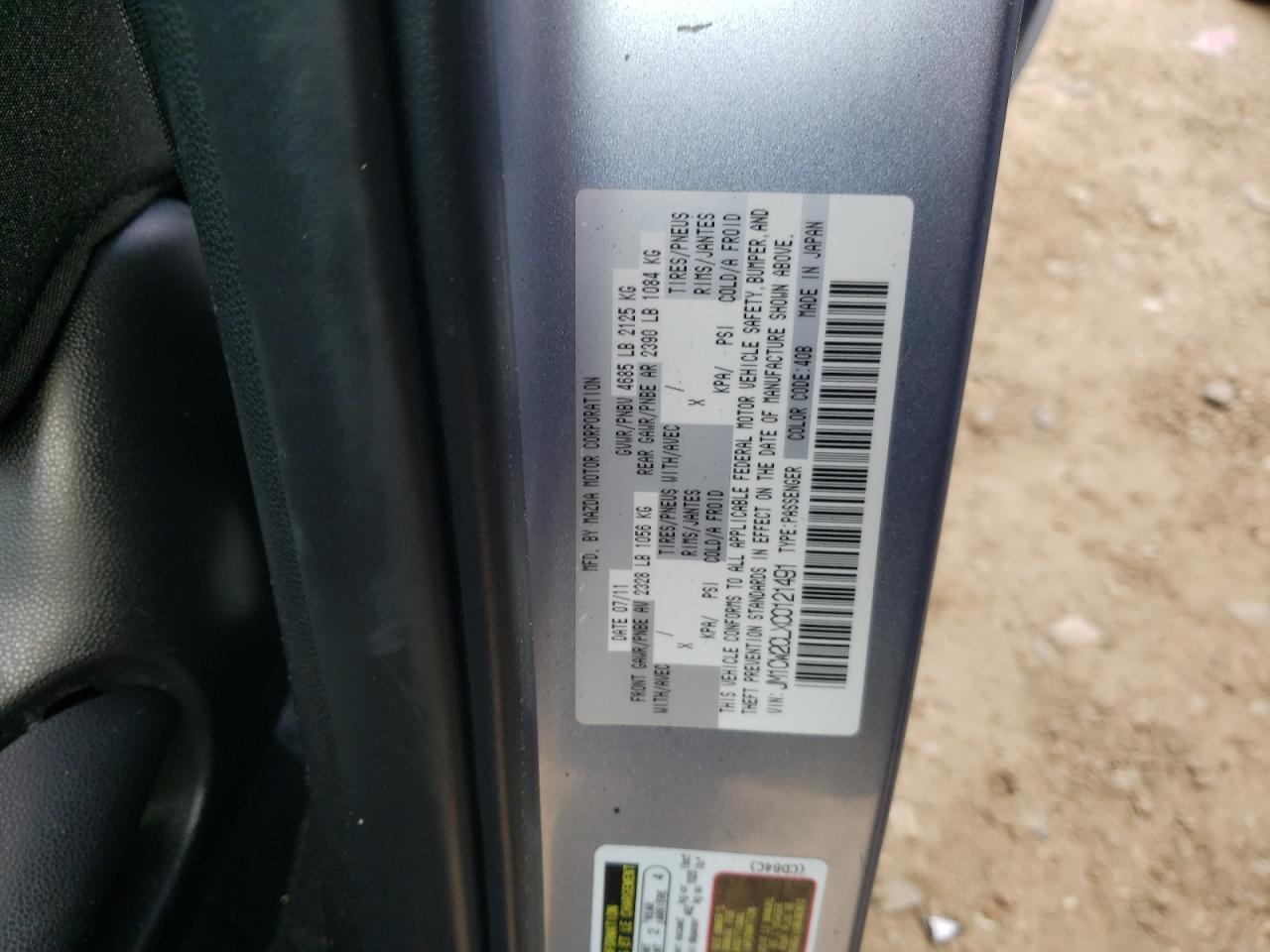 Photo 10 from auction – 2012 MAZDA 5 with VIN JM1CW2CLXC0121491