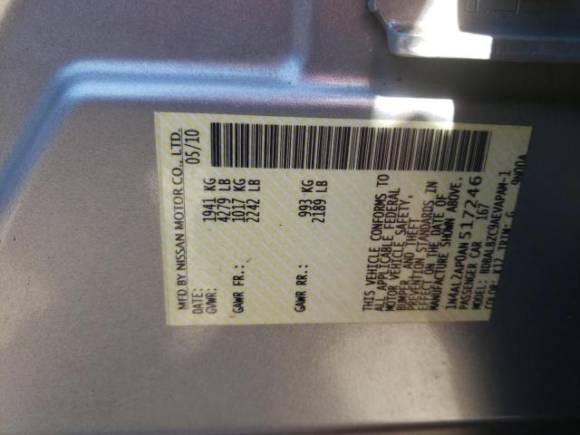 Photo 10 from auction – 2010 NISSAN ALTIMA BAS with VIN 1N4AL2AP0AN517246