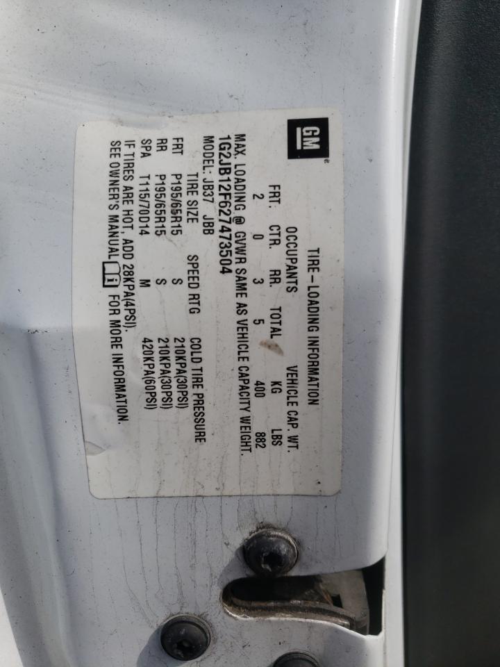Photo 10 from auction – 2002 PONTIAC SUNFIRE SE with VIN 1G2JB12F627473504
