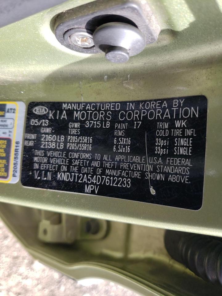 Photo 10 from auction – 2013 KIA SOUL with VIN KNDJT2A54D7612233