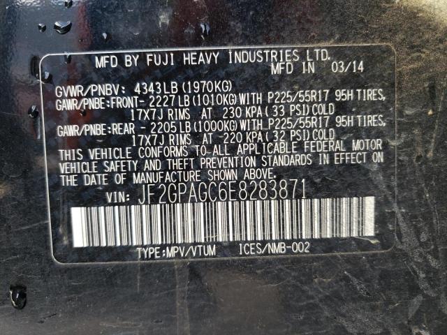 Photo 10 from auction – 2014 SUBARU XV CROSSTR with VIN JF2GPAGC6E8283871