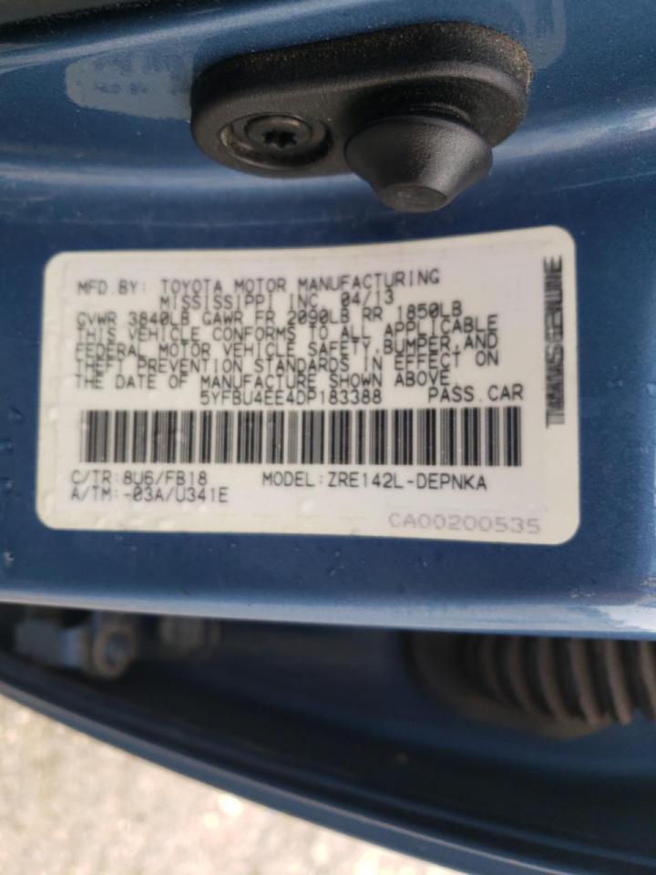 Photo 10 from auction – 2013 TOYOTA COROLLA BA with VIN 5YFBU4EE4DP183388