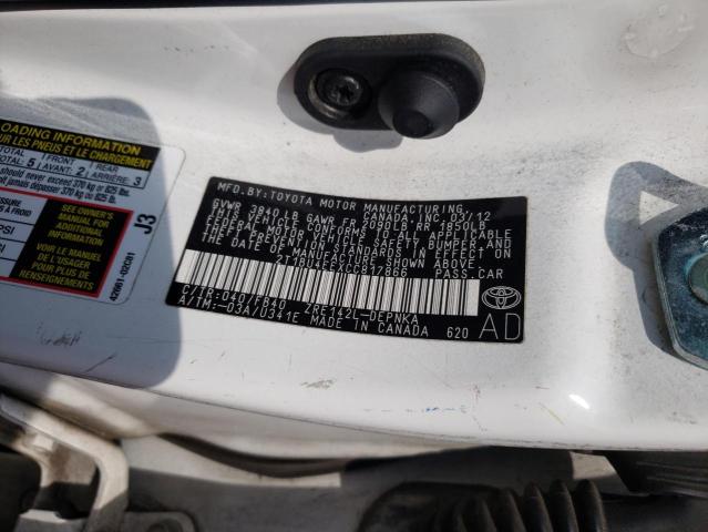 Photo 10 from auction – 2012 TOYOTA COROLLA BA with VIN 2T1BU4EEXCC817866
