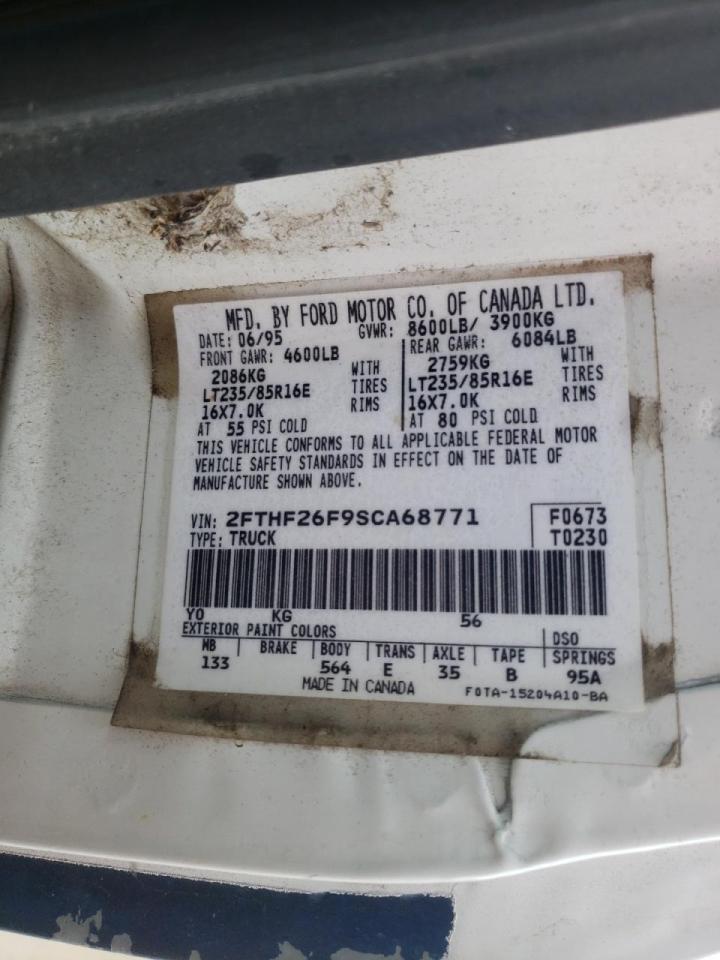 Foto 10 de la subasta – 1995 FORD F250 con VIN 2FTHF26F9SCA68771
