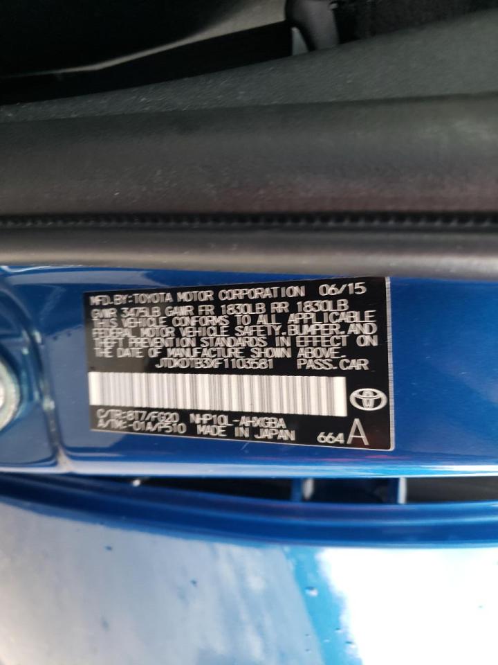 Photo 10 from auction – 2015 TOYOTA PRIUS with VIN JTDKDTB3XF1103581