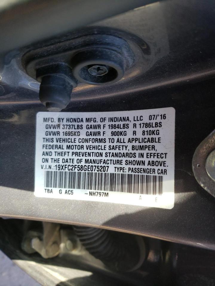 Photo 10 from auction – 2016 HONDA CIVIC LX with VIN 19XFC2F58GE075207