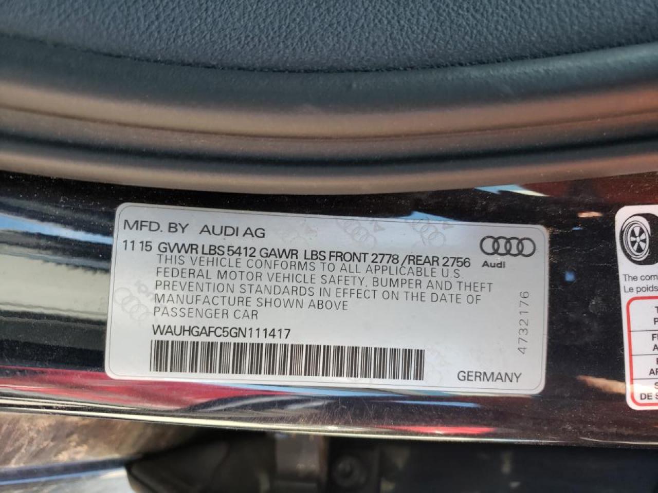 Photo 10 from auction – 2016 AUDI A6 PRESTIG with VIN WAUHGAFC5GN111417