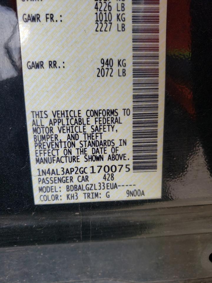Photo 10 from auction – 2016 NISSAN ALTIMA 2.5 with VIN 1N4AL3AP2GC170075