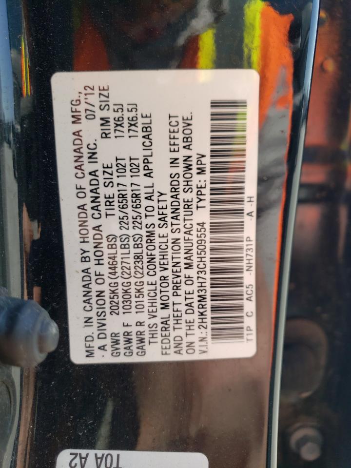 Photo 10 from auction – 2012 HONDA CR-V EXL with VIN 2HKRM3H73CH509554