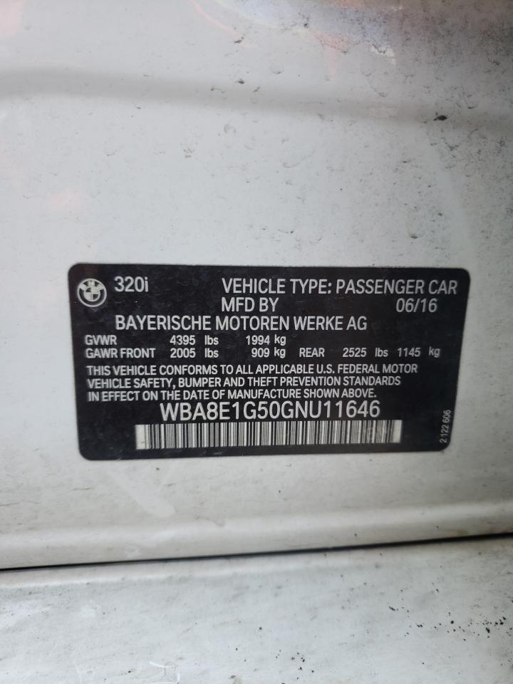 Photo 10 from auction – 2016 BMW 320 I with VIN WBA8E1G50GNU11646