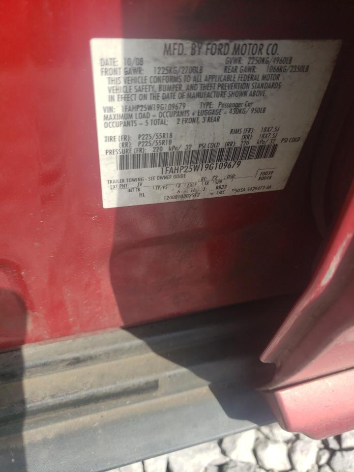 Photo 10 from auction – 2009 FORD TAURUS LIM with VIN 1FAHP25W19G109679