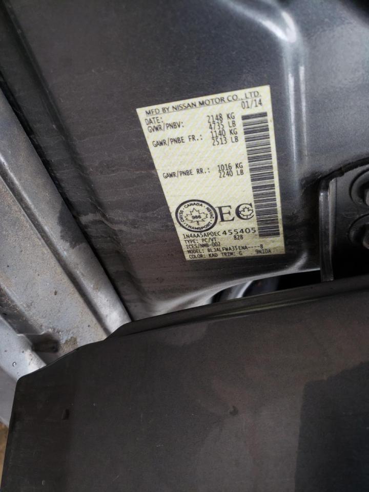 Photo 10 from auction – 2014 NISSAN MAXIMA S with VIN 1N4AA5AP0EC455405