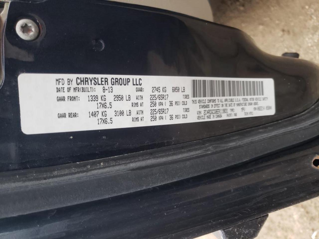 Photo 10 from auction – 2014 DODGE GRAND CARA with VIN 2C4RDGCG8ER119831