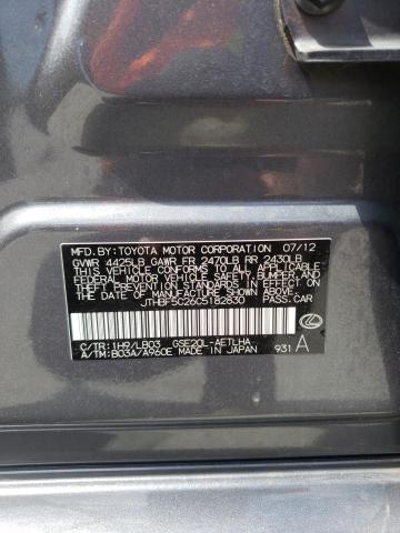 Photo 10 from auction – 2012 LEXUS IS 250 with VIN JTHBF5C26C5182830