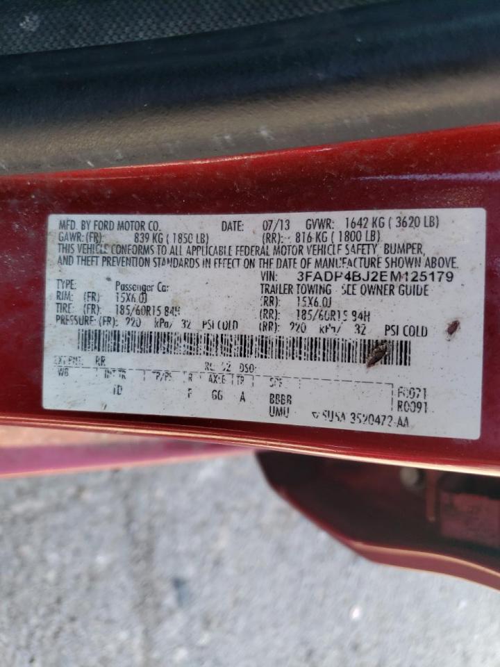 Photo 10 from auction – 2014 FORD FIESTA SE with VIN 3FADP4BJ2EM125179