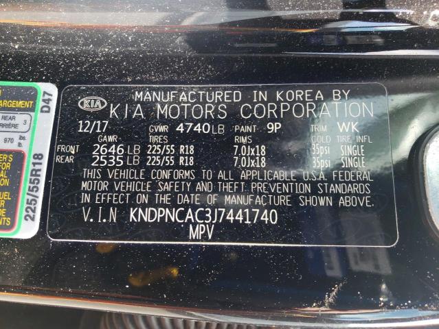 Photo 10 from auction – 2018 KIA SPORTAGE E with VIN KNDPNCAC3J7441740