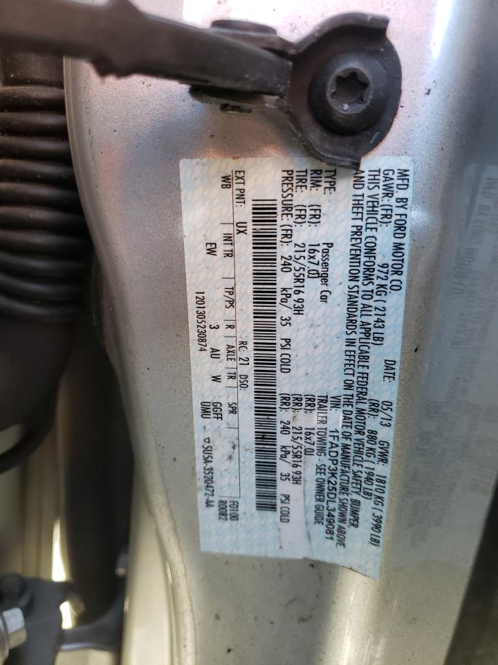 Photo 10 from auction – 2013 FORD FOCUS SE with VIN 1FADP3K25DL349081