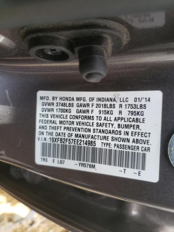 Photo 10 from auction – 2014 HONDA CIVIC LX with VIN 19XFB2F57EE214985