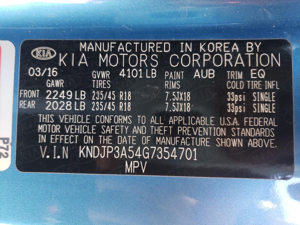 Photo 10 from auction – 2016 KIA SOUL + with VIN KNDJP3A54G7354701