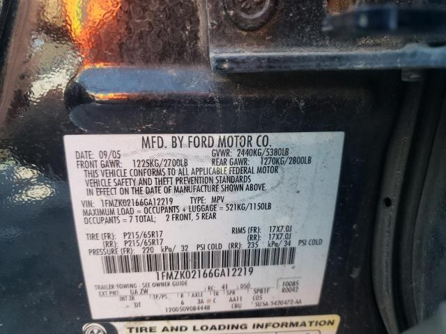 Photo 10 from auction – 2006 FORD FREESTYLE with VIN 1FMZK02166GA12219