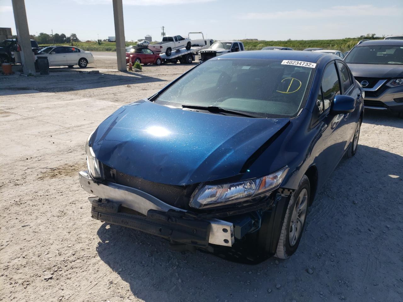 Photo 2 from auction – 2013 HONDA CIVIC LX with VIN 19XFB2F52DE100102